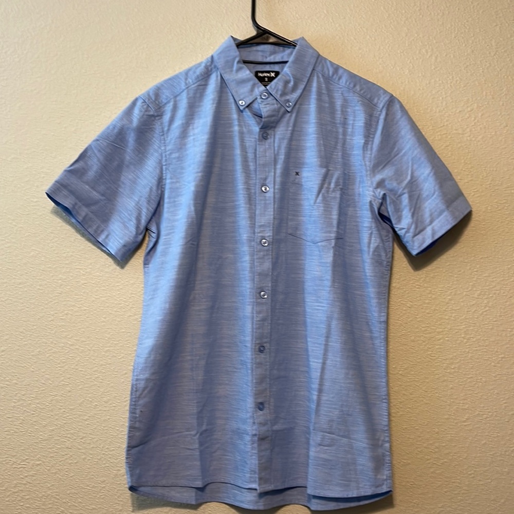 Mens Hurley Blue short sleeve button up